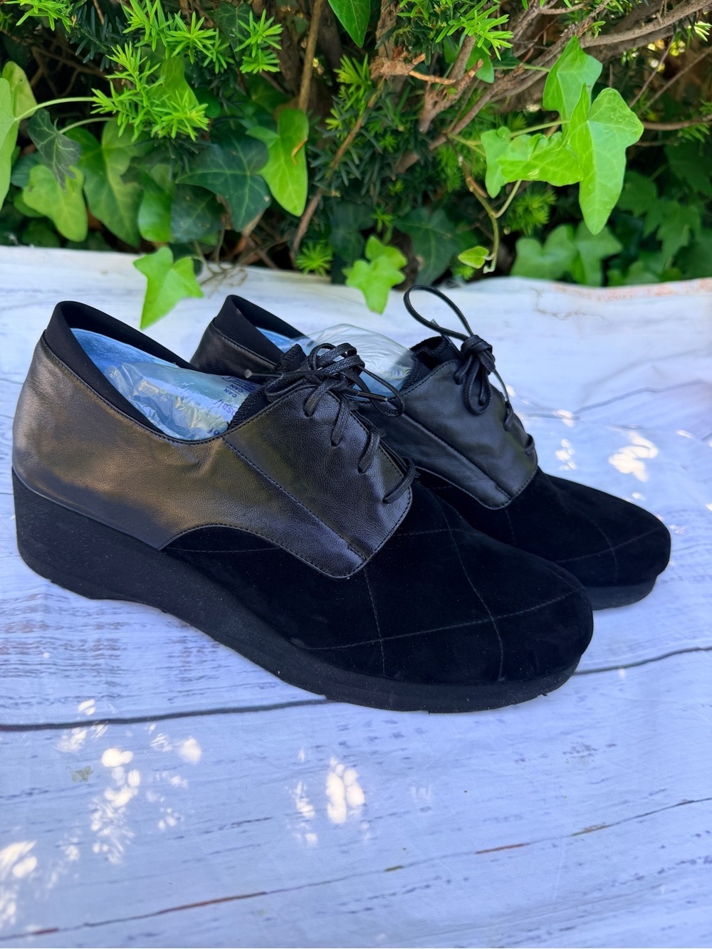 Thierry Rabotin Women's Plataform Black Suede/ Leather  Shoes Size 40